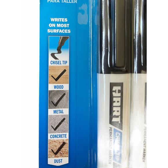 Marker Black Chisel Tip Permanent Construction Workshop Multi-Surface 2 Pack - Picture 8 of 8